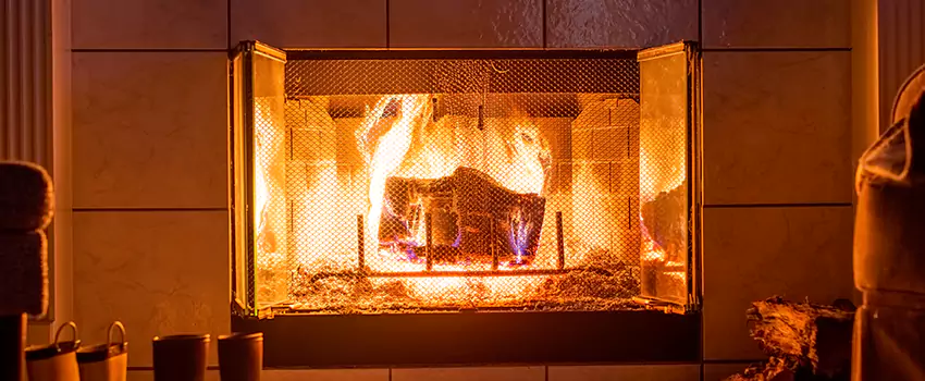 Mendota Hearth Landscape Fireplace Installation in Franklin, Massachusetts